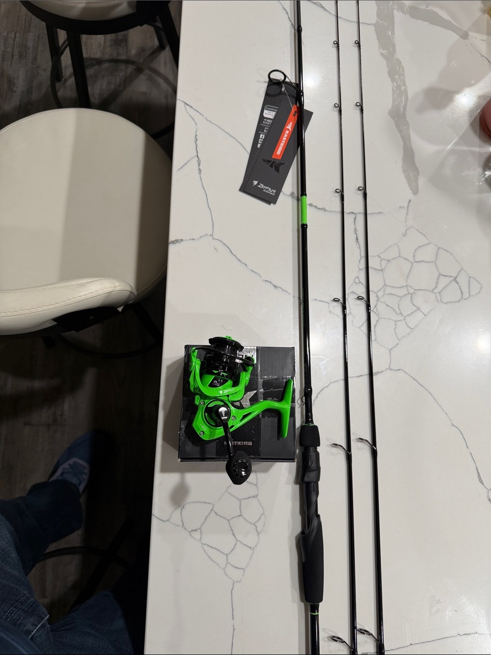 Kastking Zephyr combo Green Fishing Rod and Reel Combo with Ergonomic Handle